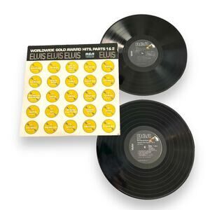 Elvis Presley Worldwide Gold Award Hits Parts 1 & 2 LP Record Set 1974 RCA